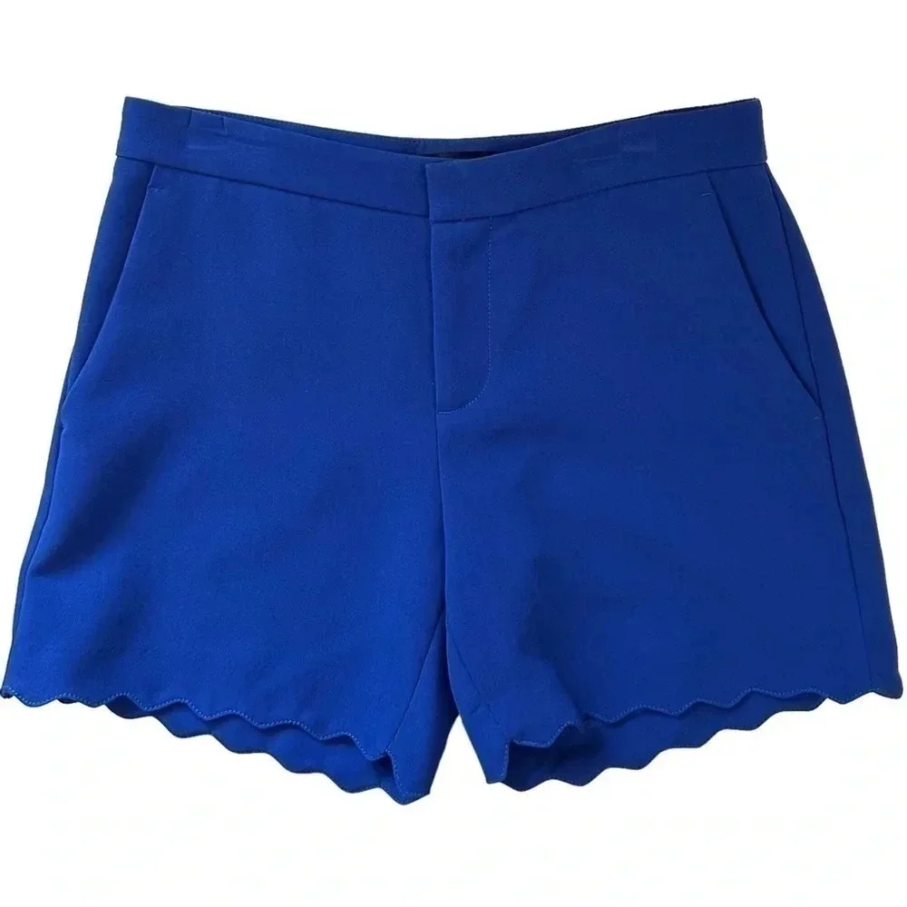 Banana Republic Shorts Scalloped  Hem Cobalt Blue Size 0 - Picture 14 of 14